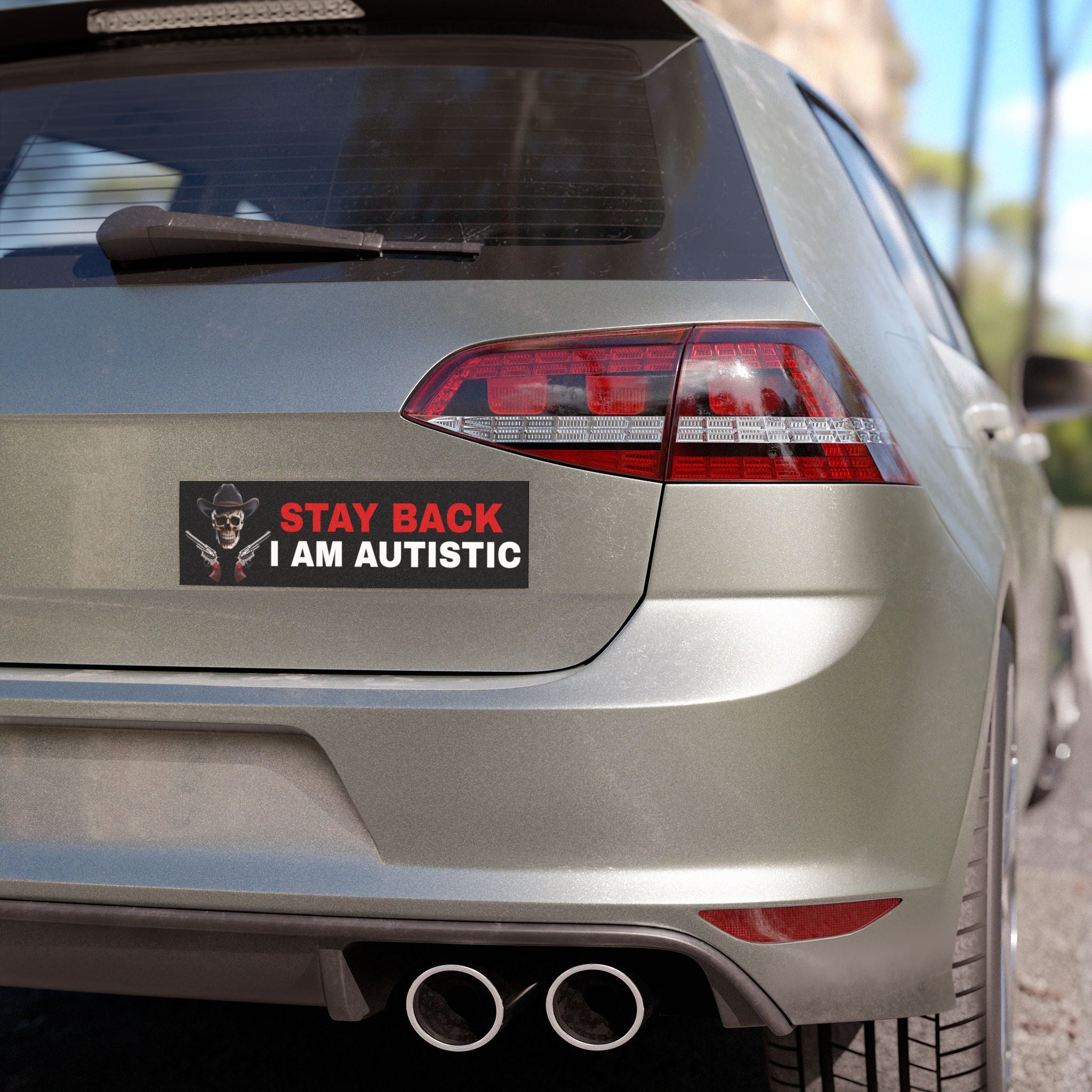 Stay Back I'm Autistic Car Magnet