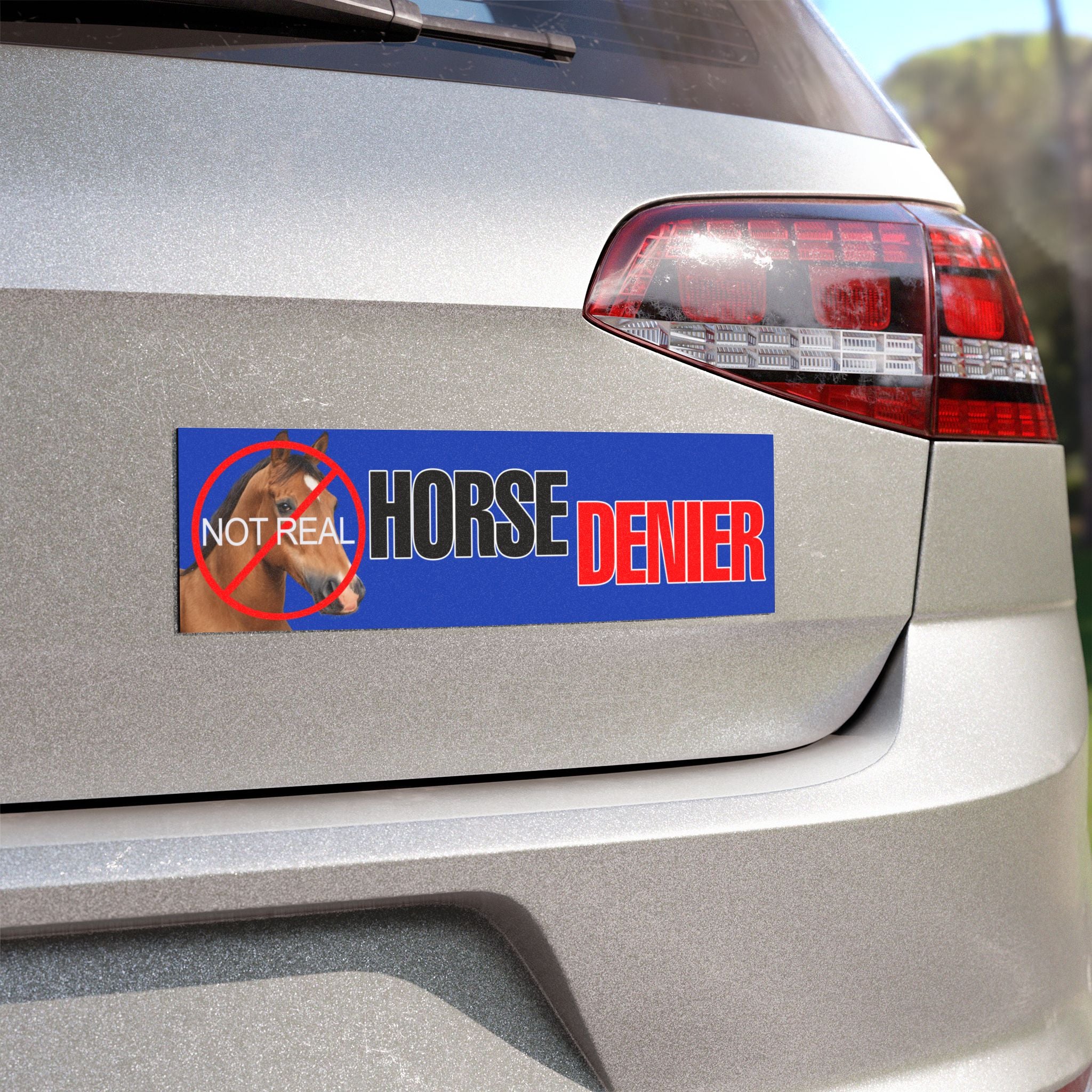 Horse Denier Car Magnet