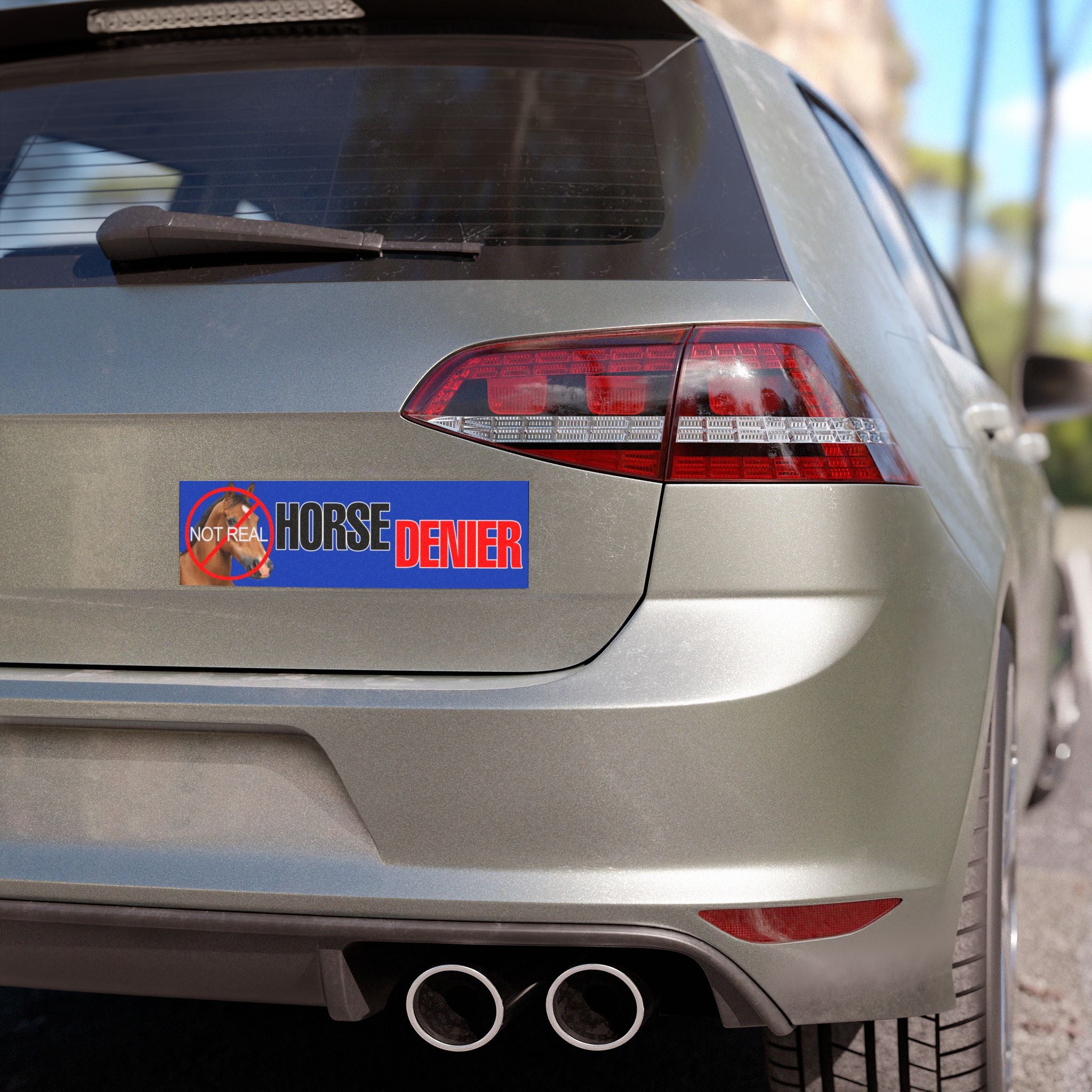 Horse Denier Car Magnet
